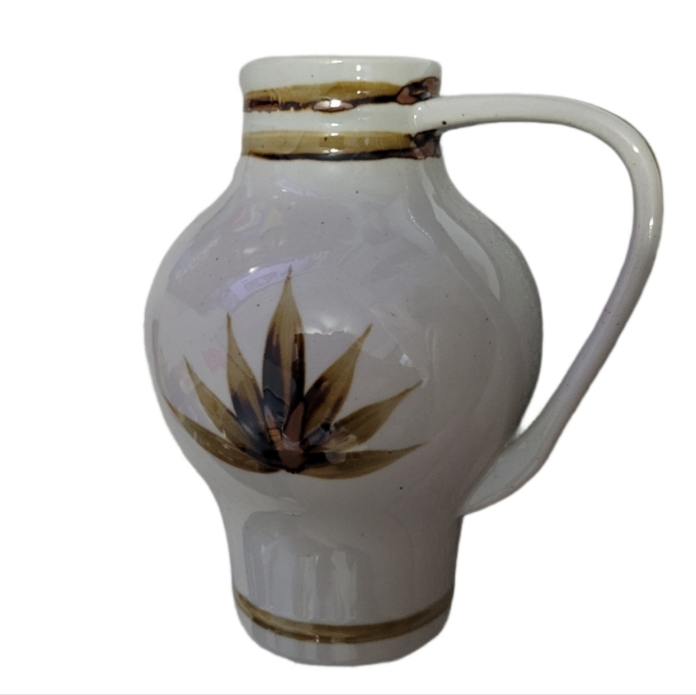Vintage Ceramic Pitcher/Vase Medium size  Glaze finish  Like New  Grey & Brown